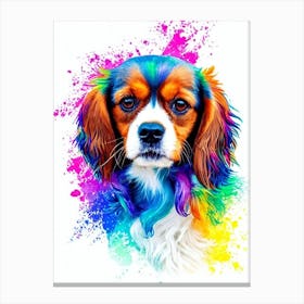 Cavalier King Charles Spaniel Rainbow Oil Painting dog Canvas Print