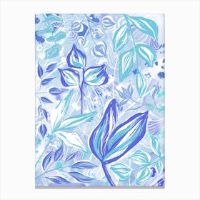 Blue Wild Nature Flowers Canvas Print