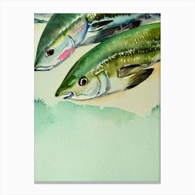 Mackerel Storybook Watercolour Canvas Print