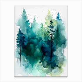 Trees watercolor art Canvas Print