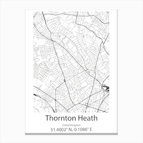 Thornton,United Kingdom Minimalist Map Leinwandbilder