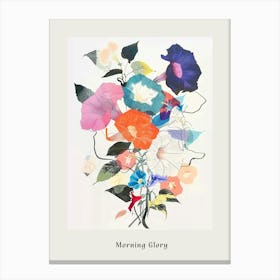 Morning Glory 4 Collage Flower Bouquet Poster Canvas Print