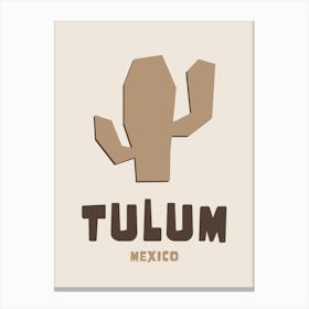 Tulum Neutral Brown Canvas Print