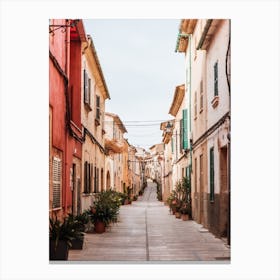 Alcudia Mallorca Street - typical Spanish street and architecture Canvas Print