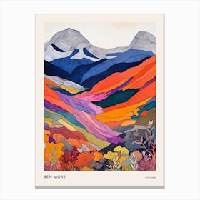 Ben More Scotland 1 Colourful Mountain Illustration Poster Canvas Print