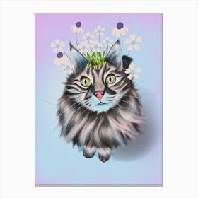 Blooming Gaze - Cat Portrait Canvas Print