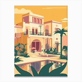 Casablanca Morocco Travel Illustration 3 Canvas Print