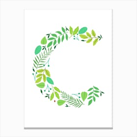 Leafy Letter C Canvas Print