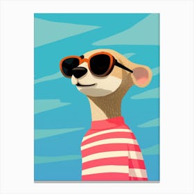 Little Meerkat 2 Wearing Sunglasses Canvas Print
