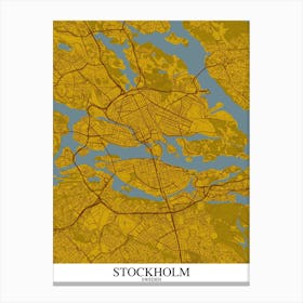 Stockholm Yellow Blue Canvas Print