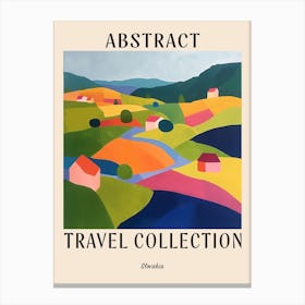 Abstract Travel Collection Poster Slovakia 2 Canvas Print