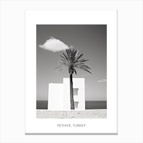 Poster Of Ibiza, Spain, Photography In Black And White 3 Canvas Print