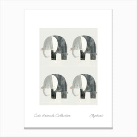 Cute Animals Collection Elephant 2 Canvas Print