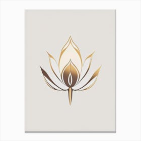 Lotus Flower, Buddhist Symbol Retro Minimal 6 Canvas Print