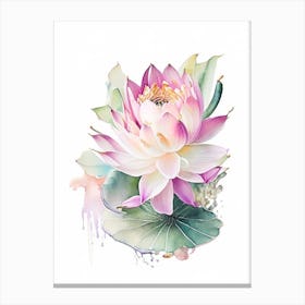 Lotus Flower Bouquet Watercolour 6 Canvas Print