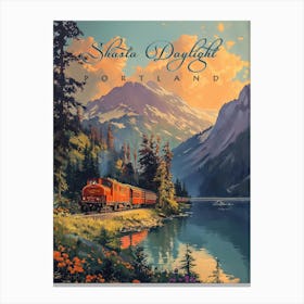 Vintage Shasta Daylight Train Poster Canvas Print