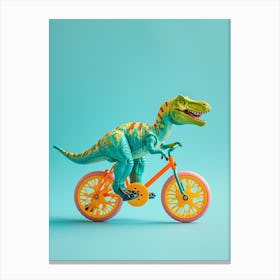 Toy Dinosaur Riding A Bike 1 Canvas Print