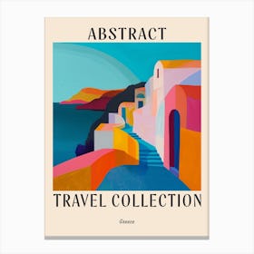 Abstract Travel Collection Poster Greece 7 Canvas Print