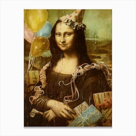 Happy Birthday Mona Lisa Canvas Print