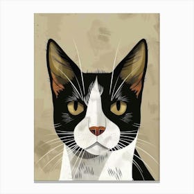 Black And White Cat 23 Canvas Print