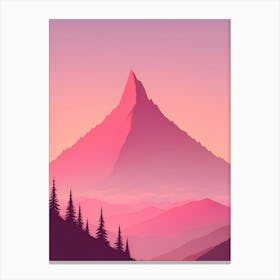 Misty Mountains Vertical Background In Pink Tone 89 Canvas Print