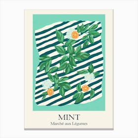 Marche Aux Legumes Mint Summer Illustration 6 Canvas Print