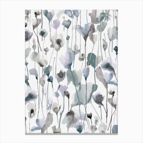 Summer Wild Rustic Flowers Neutral Cold Canvas Print