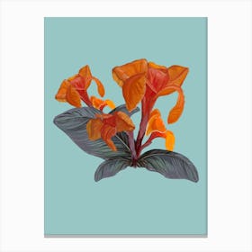 Tropical Orange Flowers Canvas Print