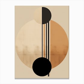 Beige Harmony: Geometric Bauhaus Canvas Print
