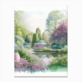 Botanischer Garten München Nymphenburg, 1, Germany Pastel Watercolour Canvas Print