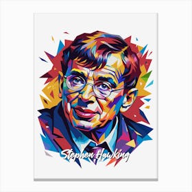 Stephen Hawking 01 Portrait WPAP Pop Art Canvas Print