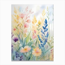 Watercolor Flower Garden 2 Canvas Print