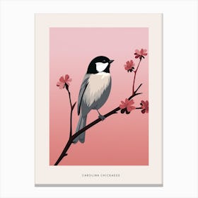 Minimalist Carolina Chickadee 2 Bird Poster Canvas Print