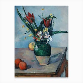 The Vase Of Tulips, Paul Cézanne Canvas Print