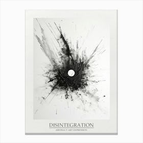 Disintegration Abstract Black And White 8 Poster Canvas Print