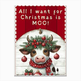 White and Red Christmas Sign Canvas Print