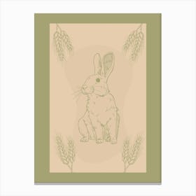 Rabbit With Wheat Canvas Print