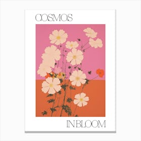 Cosmos In Bloom Flowers Bold Illustration 1 Canvas Print