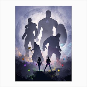 Avengers Silhouette Canvas Print