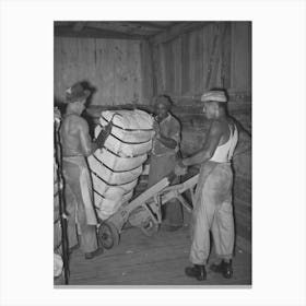 Untitled Photo, Possibly Related To Unloading Bale Of Cotton From Railroad Car, Compress, Houston, Texas By Canvas Print