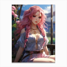 Pink Haired Girl Canvas Print