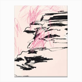 Pink Rocks Abstract Landscape Canvas Print