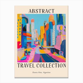 Abstract Travel Collection Poster Buenos Aires Argentina 2 Canvas Print