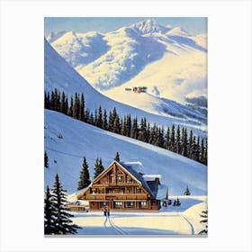 Snowshoe, Usa Ski Resort Vintage Landscape 4 Skiing Poster Canvas Print