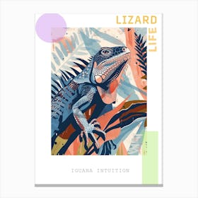 Blue Iguana Modern Illustration 6 Poster Canvas Print