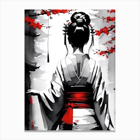 Traditional Japanese Art Style Geisha Girl 6 Canvas Print