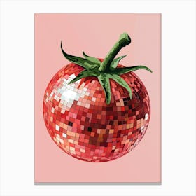 Tomato Made From A Disco Ball Canvas Print