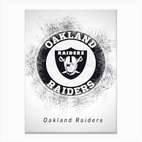 Oakland Raiders Sketch Drawing Canvas Print