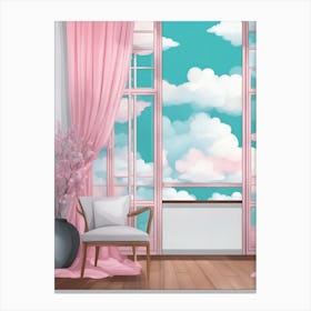 Pink Room With Clouds Canvas Print