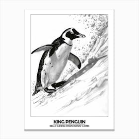 Penguin Belly Sliding Down Snowy Slopes Poster 1 Canvas Print